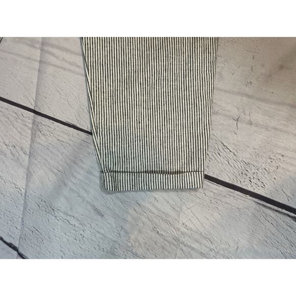 NWT J. Crew Re-Imagined Striped Linen Blend Drawstring Cropped Pants Size 10 - Picture 3 of 5